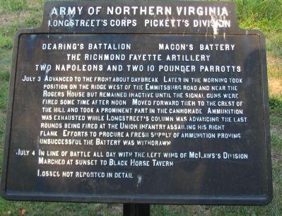 Dearing's Battalion - Macon's Battery Tablet image. Click for full size.