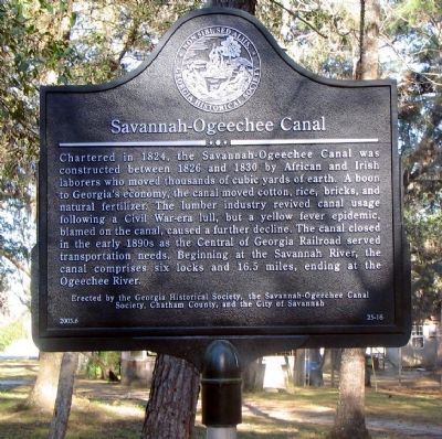 Savannah-Ogeechee Canal Marker image. Click for full size.