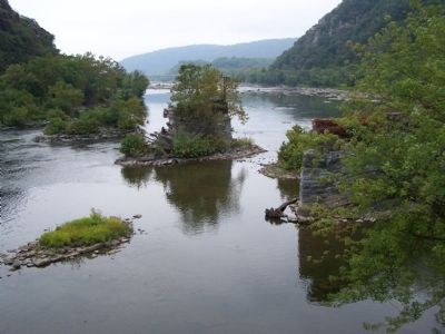 Remains of old railroad bridge crossing the Potomac River.. Click for full size. Remains of old railroad bridge crossing the Potomac River. image. Click for full size.