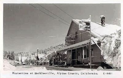 Vintage Postcard - Wintertime at Markleeville, Alpine County, Ca image. Click for full size.