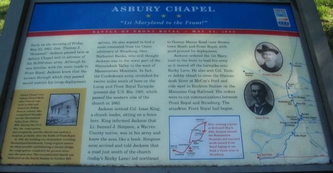 Asbury Chapel Marker image. Click for full size.