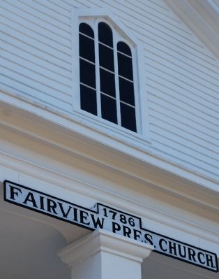 Fairview Church -<br>Detail of Upper Window and Sign image. Click for full size.