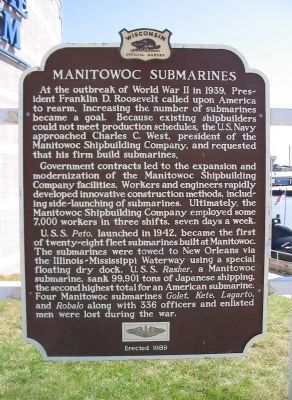 Manitowoc Submarines Marker image. Click for full size.