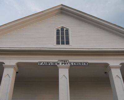 Fairview Church -<br>Detail of Upper Window and Name Plate image. Click for full size.