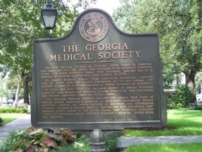 Georgia Medical Society Marker. Click for full size. Georgia Medical Society Marker image. Click for full size.