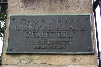 Camp Chase Confederate Cemetery Marker at Entrance image. Click for full size.