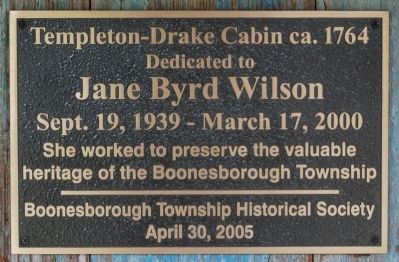 Templeton-Drake Cabin ca. 1764 Marker image. Click for full size.