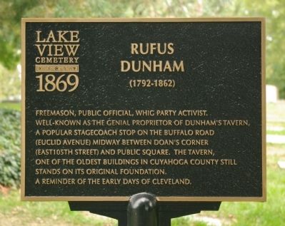 Rufus Dunham Marker. Click for full size. Rufus Dunham Marker image. Click for full size.