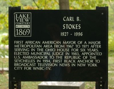 Carl B. Stokes Marker. Click for full size. Carl B. Stokes Marker image. Click for full size.