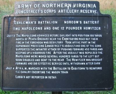 Eshleman's Battalion - Norcom's Battery Tablet image. Click for full size.
