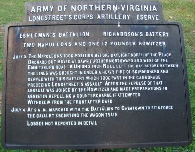 Eshleman's Battalion - Richardson's Battery Tablet image. Click for full size.