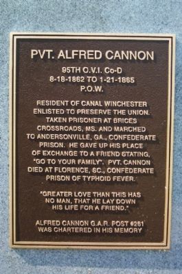 Private Alfred Cannon Marker image. Click for full size.