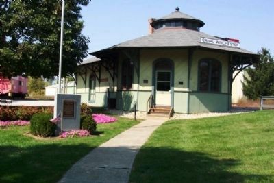 Cannon Marker and Railroad Passenger Depot. Click for full size. Cannon Marker and Railroad Passenger Depot image. Click for full size.