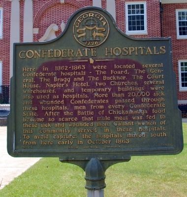 Confederate Hospitals Marker. Click for full size. Confederate Hospitals Marker image. Click for full size.