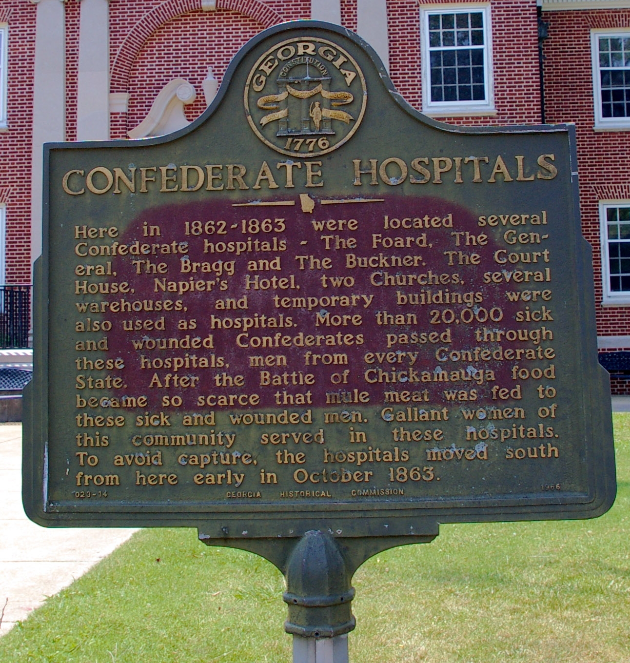 Confederate Hospitals Marker