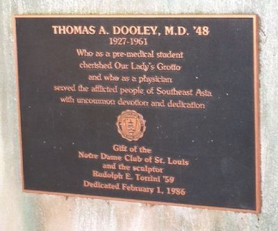 Thomas A. Dooley, M.D. '48 Marker image. Click for full size.