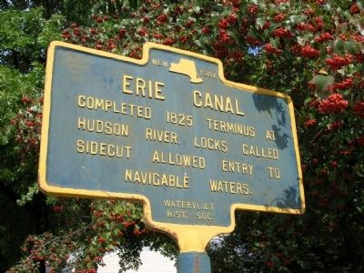 Erie Canal Marker - Watervliet, New York image. Click for full size.