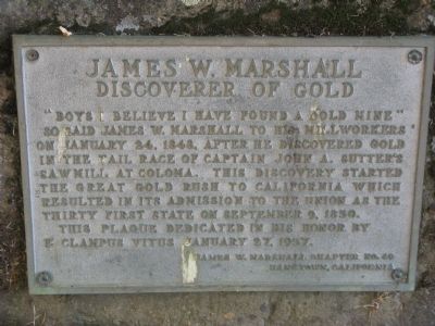 James W. Marshall Marker image. Click for full size.