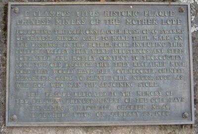 Chinese Miners of the Mother Lode Marker image. Click for full size.