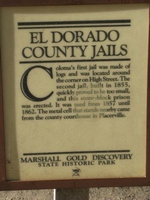El Dorado County Jails Marker image. Click for full size.