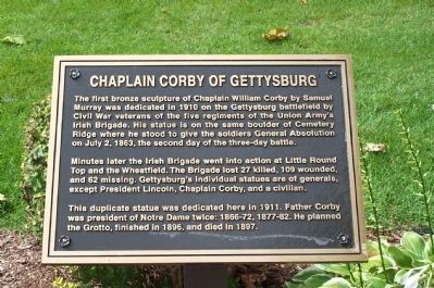 Chaplain Corby of Gettysburg Marker image. Click for full size.