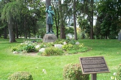 Chaplain Corby of Gettysburg Marker and Statue image. Click for full size.