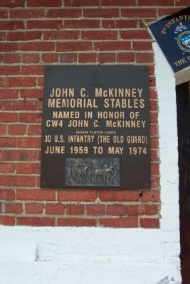 John C. McKinney Memorial Stables Marker image. Click for full size.