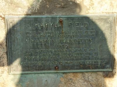 Harmon Field Marker. Click for full size. Harmon Field Marker image. Click for full size.