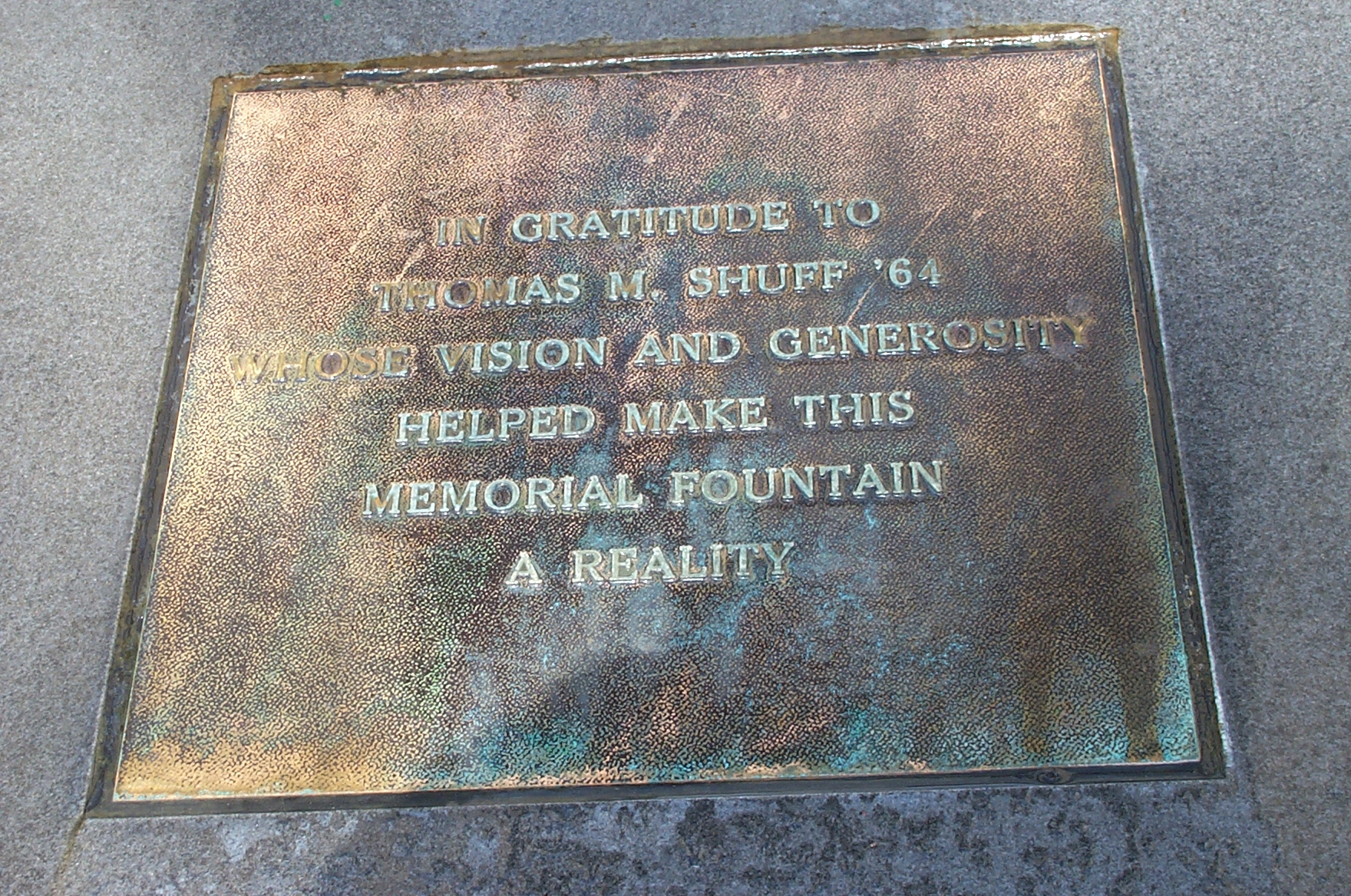 Marker on the ledge of the south side