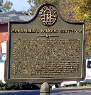 Mansfield's Famous Southpaw Marker image. Click for full size.