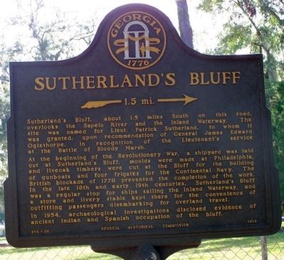 Sutherland's Bluff Marker. Click for full size. Sutherland's Bluff Marker image. Click for full size.