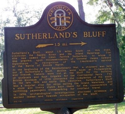Sutherland's Bluff Marker image. Click for full size.