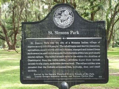 St. Simons Park Marker image. Click for full size.