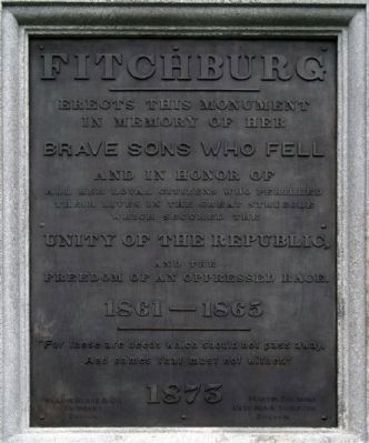 Fitchburg Civil War Memorial Marker image. Click for full size.