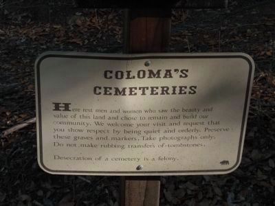 Coloma's Cemeteries image. Click for full size.