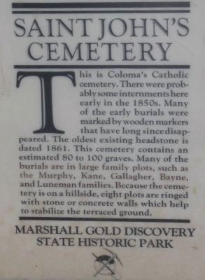 Saint John�s Cemetery Marker image. Click for full size.