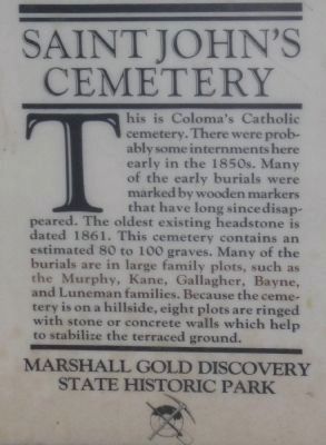 Saint John’s Cemetery Marker image. Click for full size.