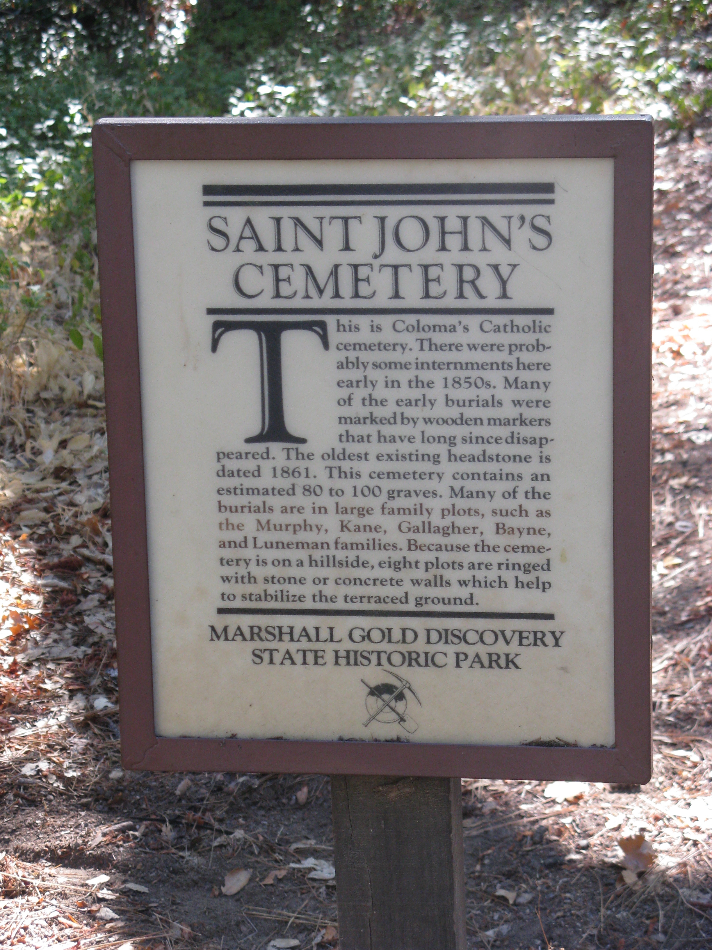 Saint John’s Cemetery Marker