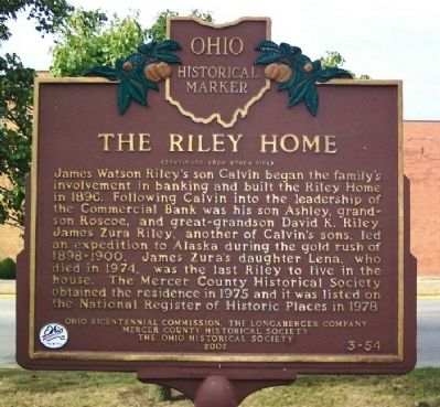 The Riley Home Marker (Side B) image. Click for full size.