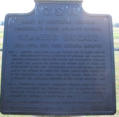 Semmes's Brigade Tablet image. Click for full size.