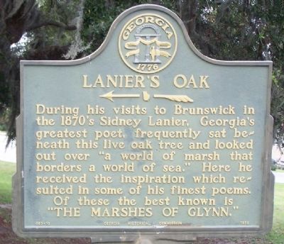 Lanier's Oak Marker image. Click for full size.