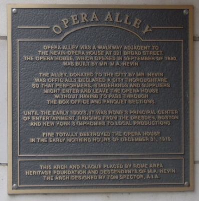 Opera Alley Marker image. Click for full size.