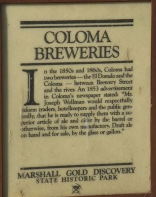 Coloma Breweries Marker image. Click for full size.