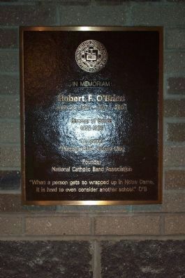 O'Brien Plaque in Ricci Band Building image. Click for full size.