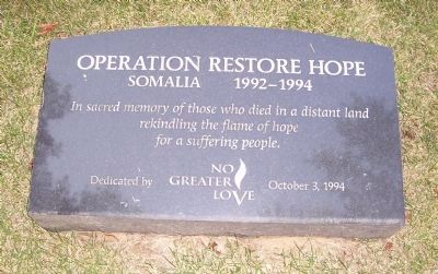 Operation Restore Hope Marker image. Click for full size.
