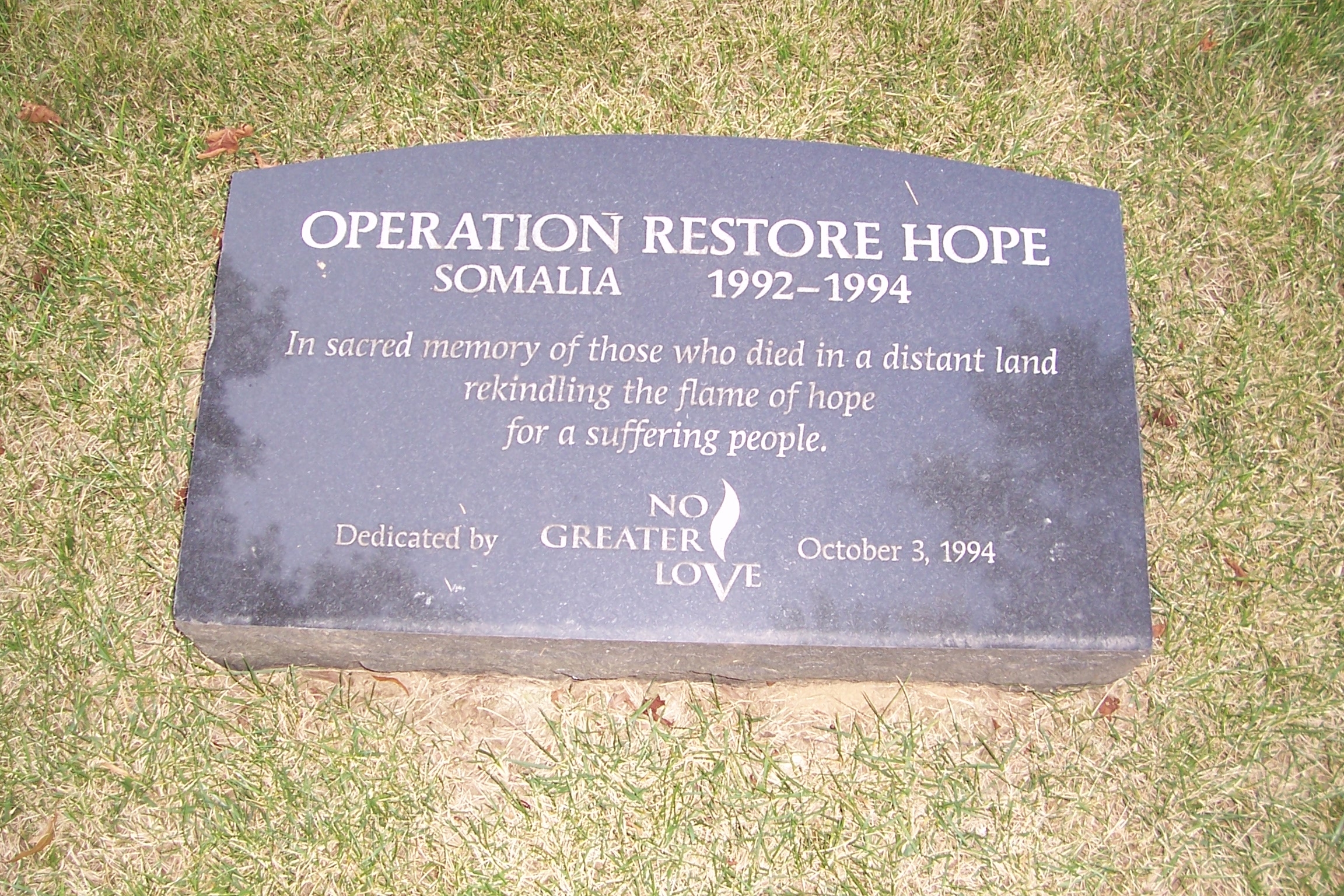 Operation Restore Hope Marker