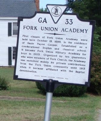 Fork Union Academy Marker. Click for full size. Fork Union Academy Marker image. Click for full size.