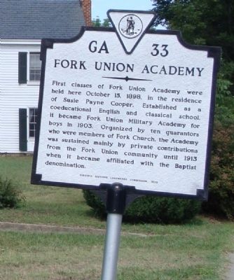 Fork Union Academy Marker image. Click for full size.