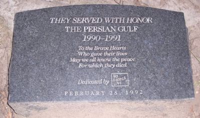 They Served with Honor - The Persian Gulf Marker. Click for full size. They Served with Honor - The Persian Gulf Marker image. Click for full size.