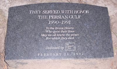 They Served with Honor - The Persian Gulf Marker image. Click for full size.